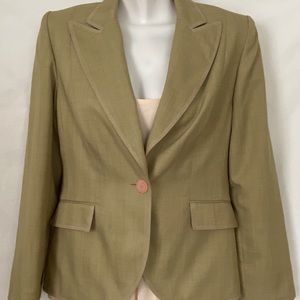 Isabel & Nina Suit Green Pink Pinstripe Lined Sz 6
